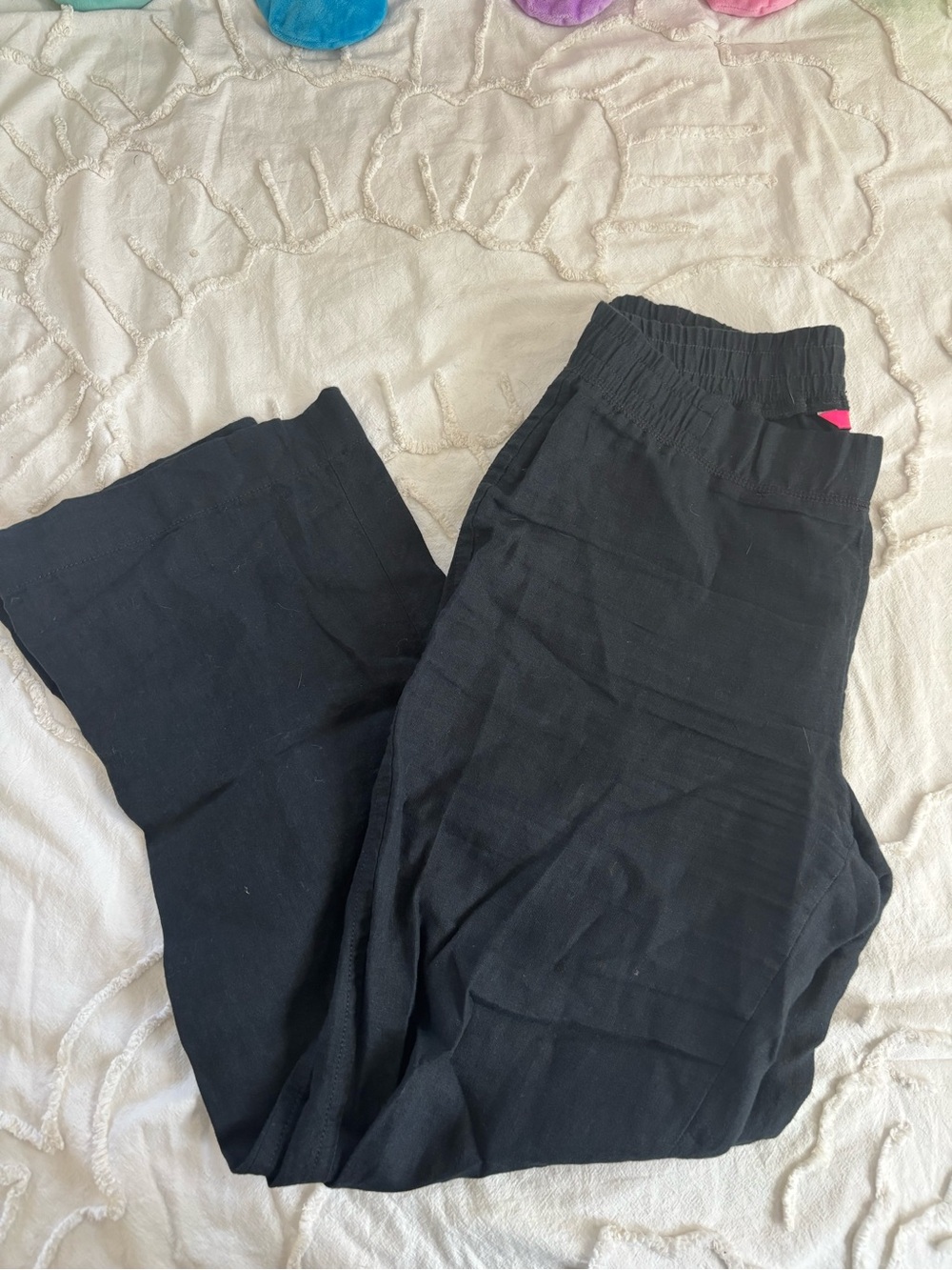 Lilly Pulitzer Black Wide-Leg Linen Pants
